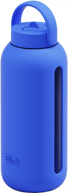 New $42 Bink big bottle 36oz wide mouth flip  cap  cobalt blue color.