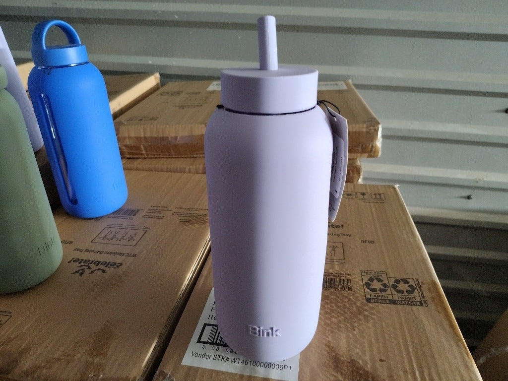 New $42 Bink 36 oz. Big Bottle with Straw Cap fog purple
