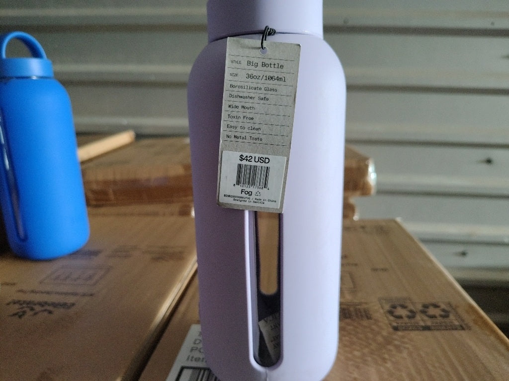 New $42 Bink 36 oz. Big Bottle with Straw Cap fog purple
