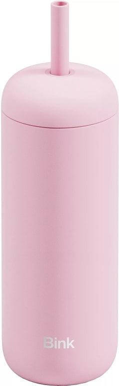 New $34 Bink straw tumbler 21oz oyster pink  straw cap 8982