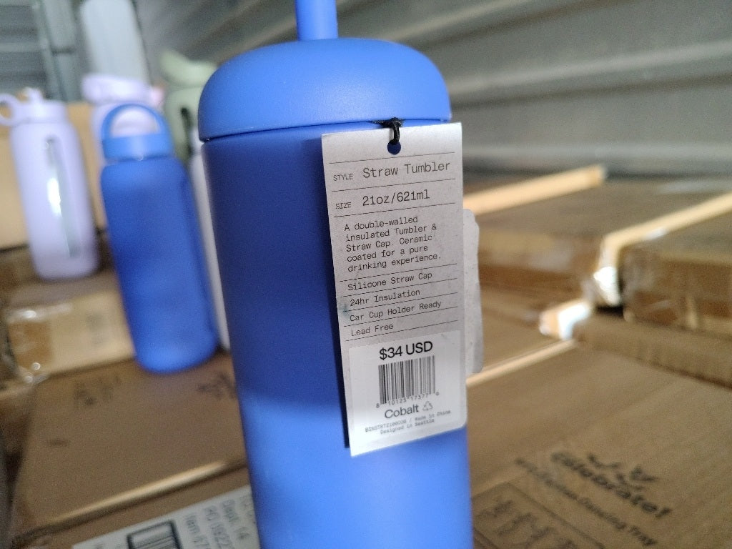 New $28 Bink 21 oz. Straw Tumbler cobalt blue