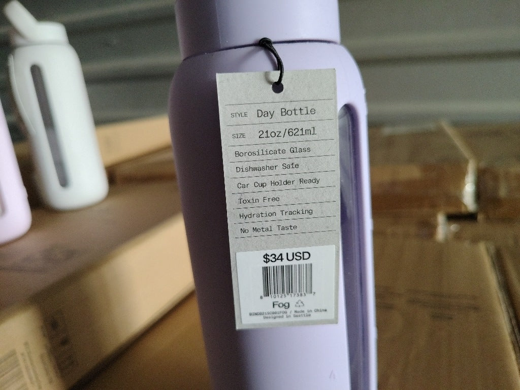 New $34 Bink 21 oz. Day Bottle with Straw Cap  Fog purple