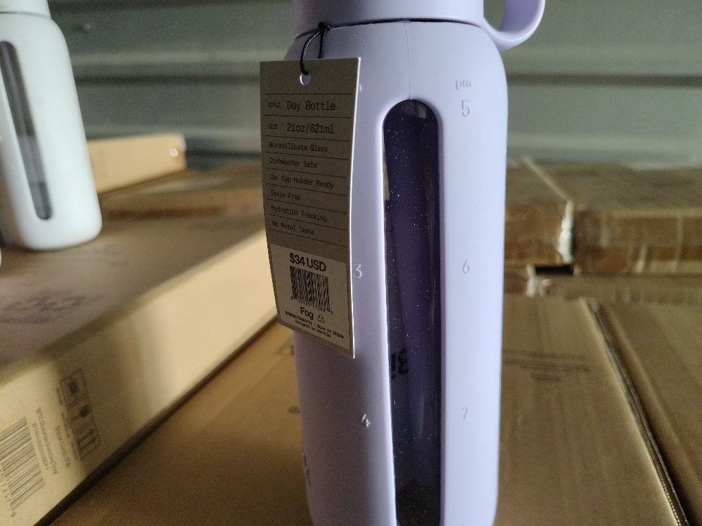 New $34 Bink 21 oz. Day Bottle with Straw Cap  Fog purple
